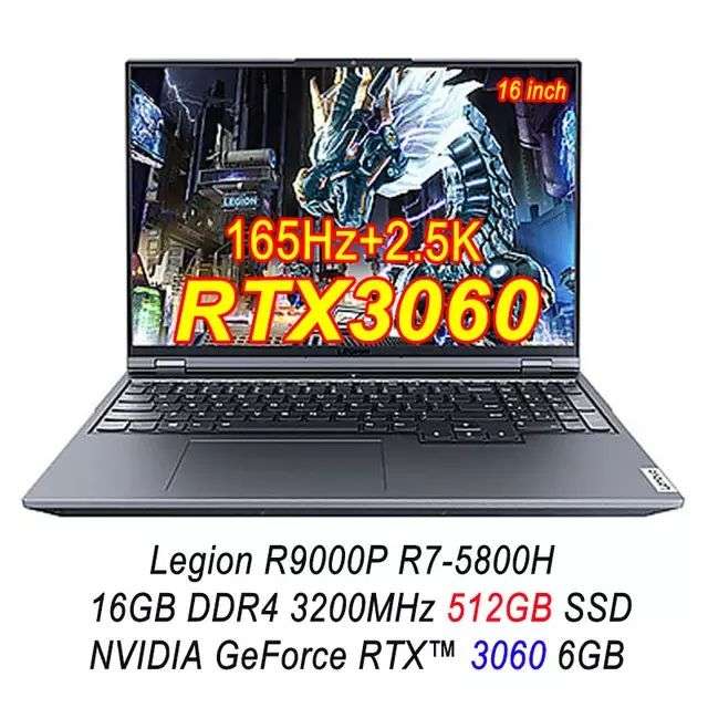 Ноутбук Lenovo Legion 5 Pro R9000P, 16", IPS, 2560x1600, R7-5800, 3060, 16/512 Гб, windows 10