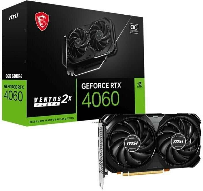 Видеокарта MSI GeForce RTX 4060 VENTUS 2X 8G OC black