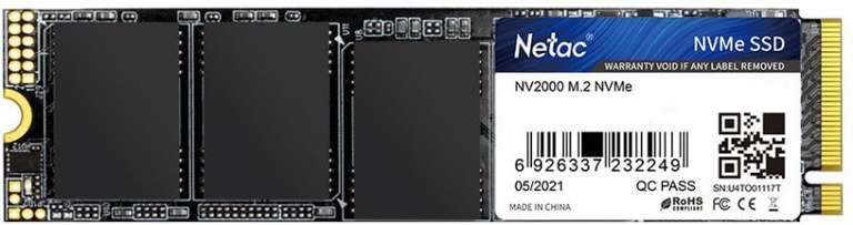 SSD диск NETAC M.2 (2280) NV2000 1000Gb PCIe NVMe 3.0 x4 TLC NT01NV2000-1T0-E4X