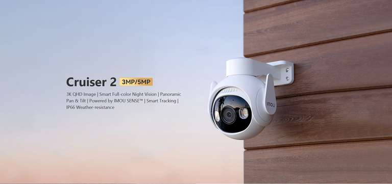 Уличная PTZ IP-камера IMOU Cruiser 2 (5 Мп, Wi-Fi 6, IP66, цветное ночное видение) и другие модели от 3993₽