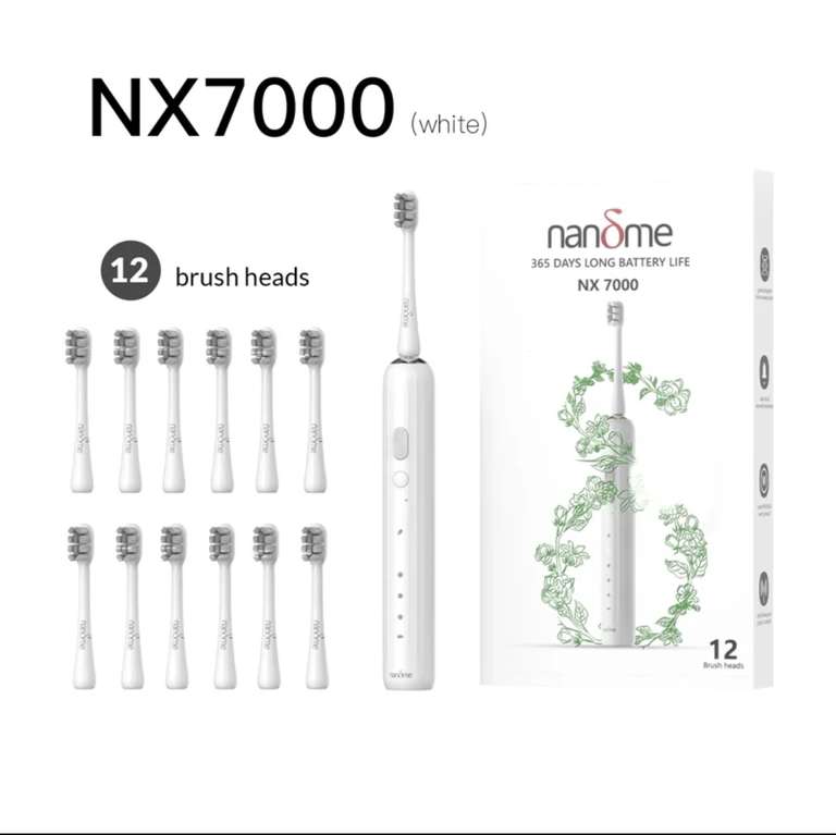 Электрическая зубная щётка NANDME NX7000 + 12 насадок