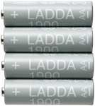 Аккумулятор 1900 мА·ч 1.2 В ИКЕА LADDA HR06 AA, в упаковке: 4 шт.