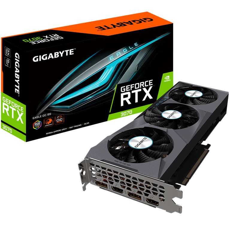 Видеокарта Gigabyte GeForce RTX 3070 8 ГБ (GV-N3070EAGLE-8GD 2.0), LHR