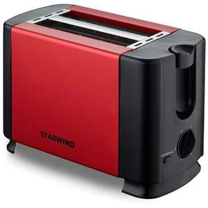 Тостер Starwind ST1102, 700 Вт, красный/черный