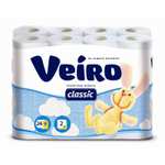 Туалетная бумага Veiro Classic белая, 2 слоя, 24 рулона