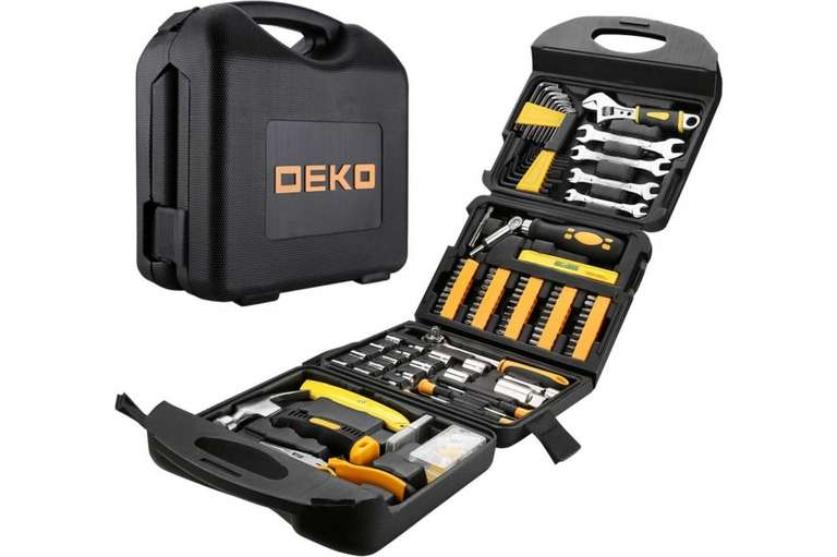 Набор инструментов Deko DKMT165 универсальный для дома и авто, в чемодане, 165 предметов