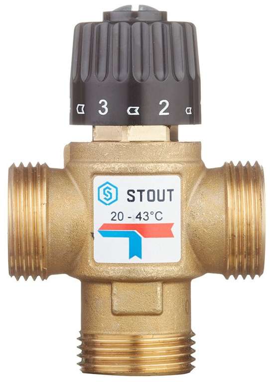 [Закончились] Термостатический смесительный клапан для систем отопления и ГВС SVM-0120-254325 STOUT