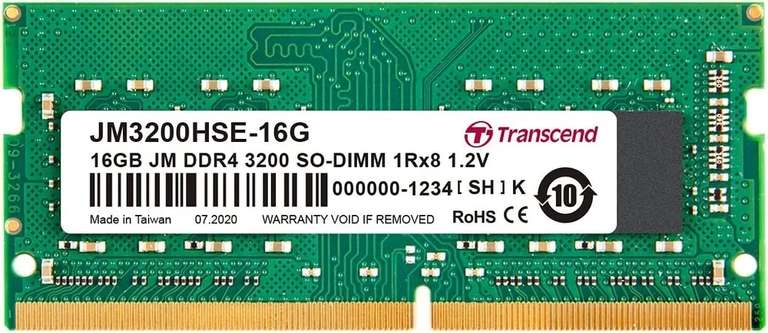 Оперативная память SO-DIMM Transcend JetRam DDR4 3200 МГц 1x16 ГБ (JM3200HSE-16G)