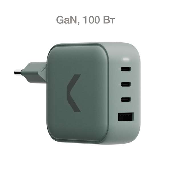 Быстрое зарядное устройство COMMO 100W Key Charger 3xUSB-C + 1xUSB-A, 100 Вт