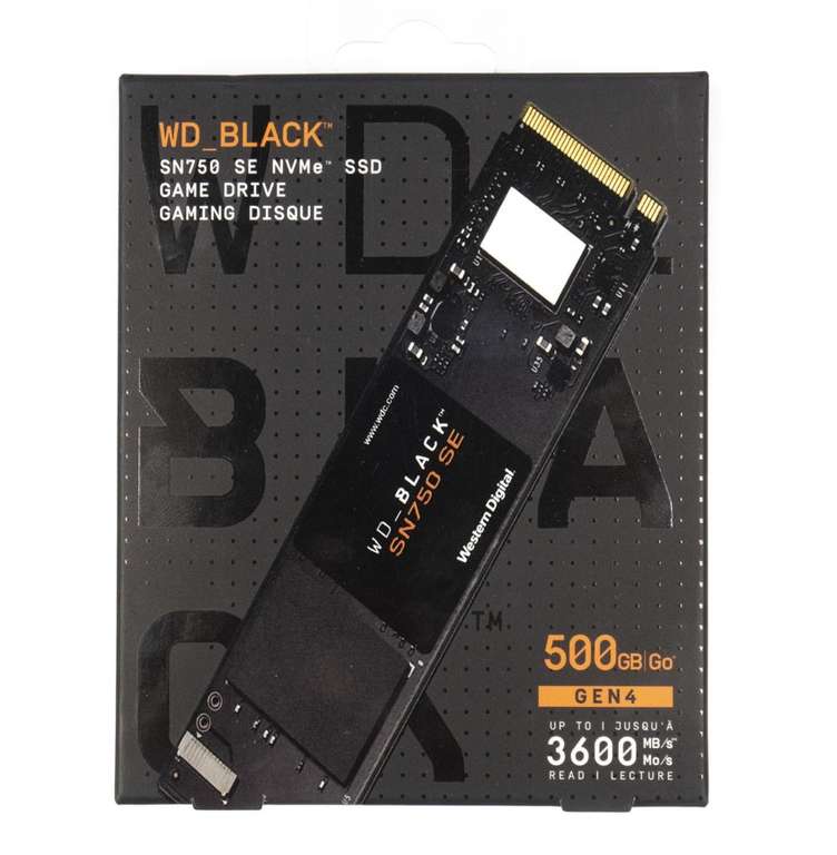 500 ГБ SSD M.2 WD Black PCI-E 4.0 x4, чтение - 3600 Мб/сек, запись - 2000 Мб/с