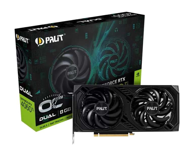 Видеокарта Palit GeForce RTX 4060 Ti Dual OC 8GB (NE6406TT19P1-1060D) + 4300 бонусов