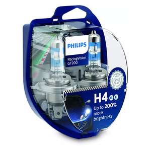 Галогенная лампа Philips H4 (60/55W 12V) RacingVision GT200 2шт 12342RGTS2 (возврат 59%)