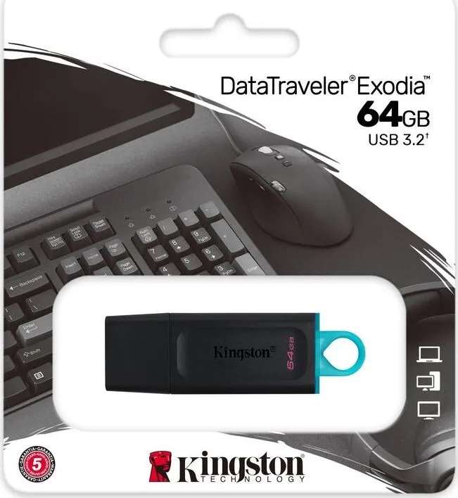 Флешка Kingston DataTraveler Exodia 64 ГБ, USB 3.0