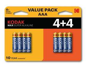 Батарейки Kodak Max Super Alkaline ААА (LR03), 8 шт.