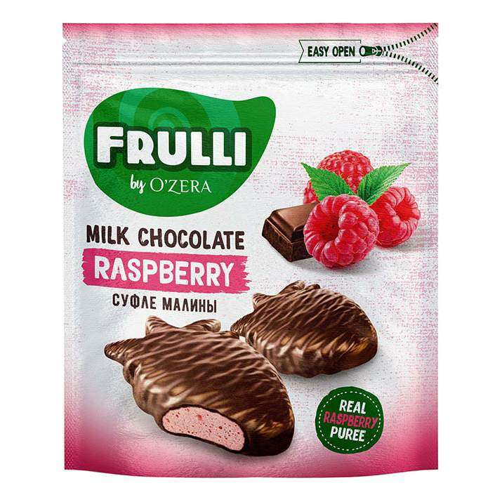 Конфеты O'Zera Frulli суфле малины в шоколаде 125 г