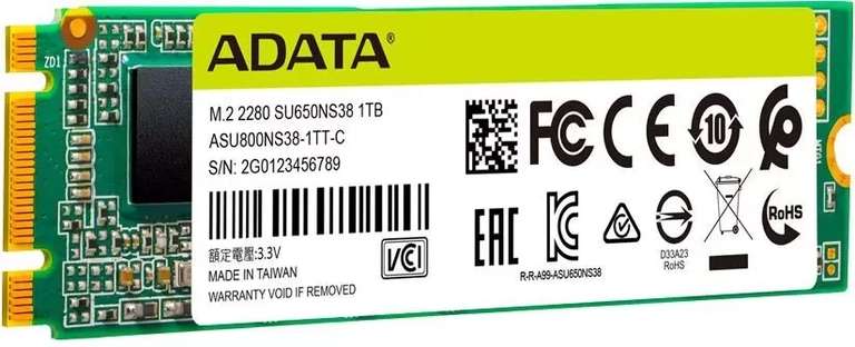 SSD A-DATA Ultimate SU650, M.2 2280, SATA III, 3D-NAND TLC 1 TБ