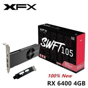 Видеокарта XFX AMD RX 6400, 4 Гб, ITX, черная (доставка из Китая)