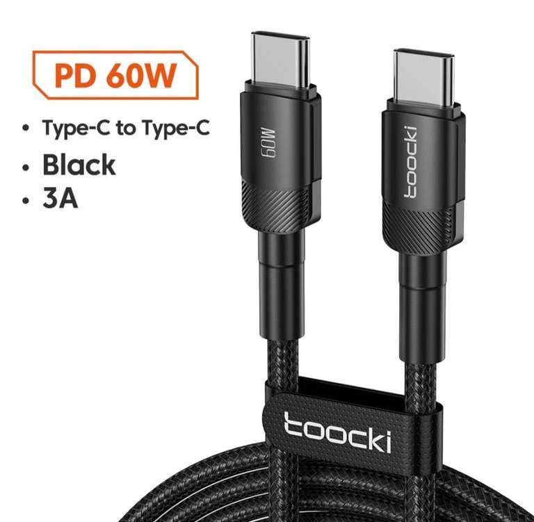 Кабель Toocki USB C к Type, 1м.