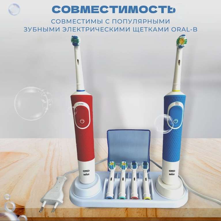Подставка, держатель для электрических зубных щёток и насадок Oral-B (с Озон картой)