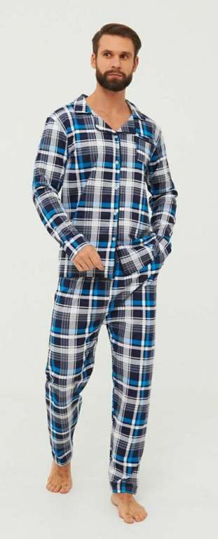 Пижама утепленная мужская, 100% хлопок, 1st Multibrand