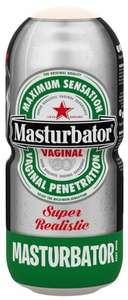 Стилизованный под пивную банку мастурбатор-вагина Vagina Beer Masturbator, Seven Creations, телесный, термопластичный эластомер (TPE)