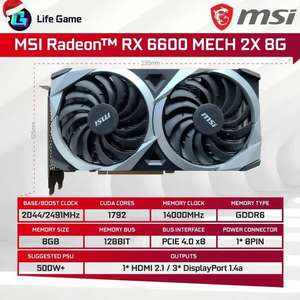 Видеокарта MSI Radeon RX 6600 8 ГБ MECH 2X 8G (с Озон картой, из-за рубежа)