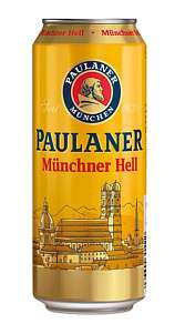 Пиво Пауланер Мюнхенское светлое ж/б 0,5 л