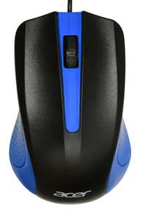 Мышь проводная Acer OMW011, 3 кнопки, 1200 dpi (синяя и красная)