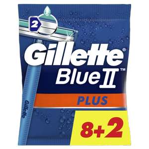Одноразовые бритвы Gillette BlueII Plus 10 шт (возврат 191 бонус при оплате Сбером)
