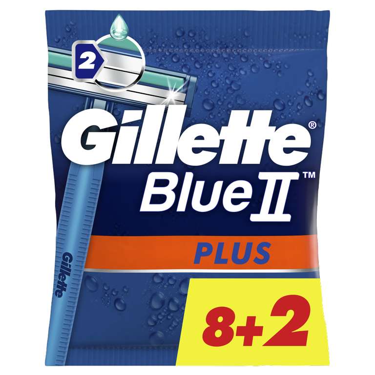 Одноразовые бритвы Gillette BlueII Plus 10 шт (возврат 231 бонус при оплате Сбером)