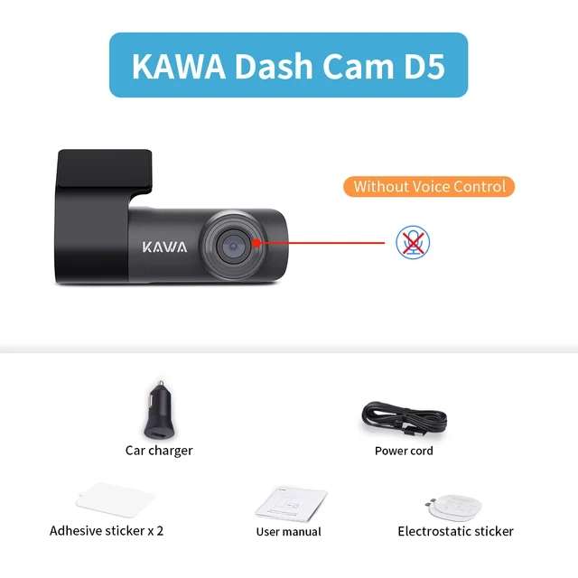 Автомобильный видеорегистратор KAWA Dash Cam D5 - 2K, Wi-Fi, WDR, 360 °, G-датчик