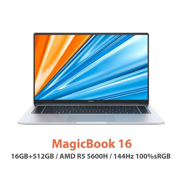 Ноутбук Honor MagicBook 16" IPS 144Hz 100%sRGB, Ryzen 5 5600H,16/512 ГБ, AMD Radeon Vega 7, Windows 10/11