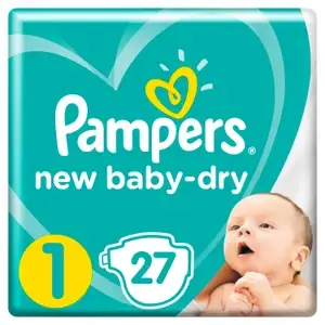 Подгузники Pampers New Baby-Dry 2–5 кг, размер 1, 27 шт