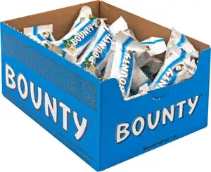 Конфеты шоколадные батончики Bounty Minis, 1 кг / Кокос, шоколад