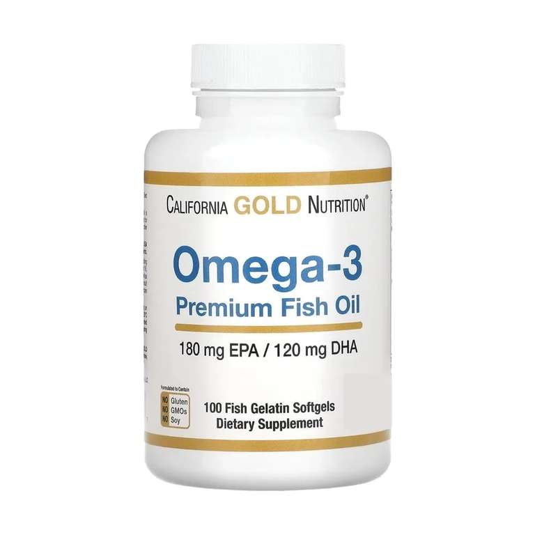 БАД California Gold Nutrition, омега-3, рыбий жир премиального качества (цена с ozon картой)