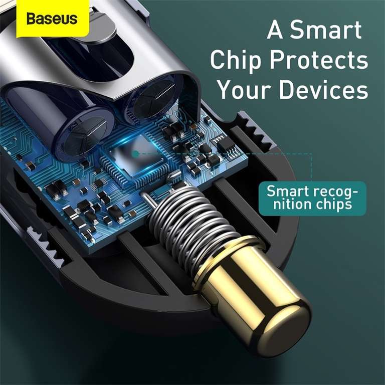 Автомобильное зарядное устройство Baseus, 4 USB-порта, 120 Вт
