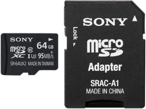 Карта памяти Sony microSD Class 10 64GB с адаптером