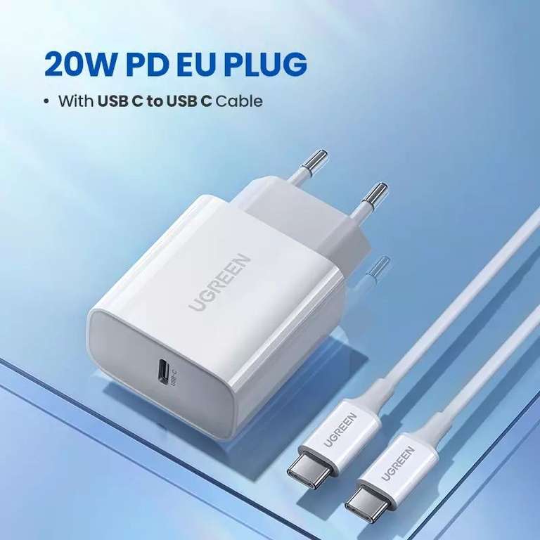 Зарядное устройство Ugreen 20w + кабель type c (доставка из России)