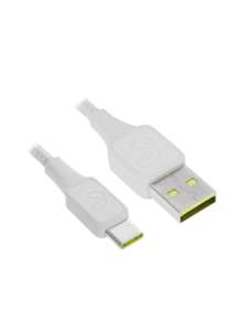 Кабель USB-C - USB 2.0 InfinityLab (1,5м ,3А, Круглый, нейлон оплетка, ABS/PC коннектора, белый) ILINCATCWHT