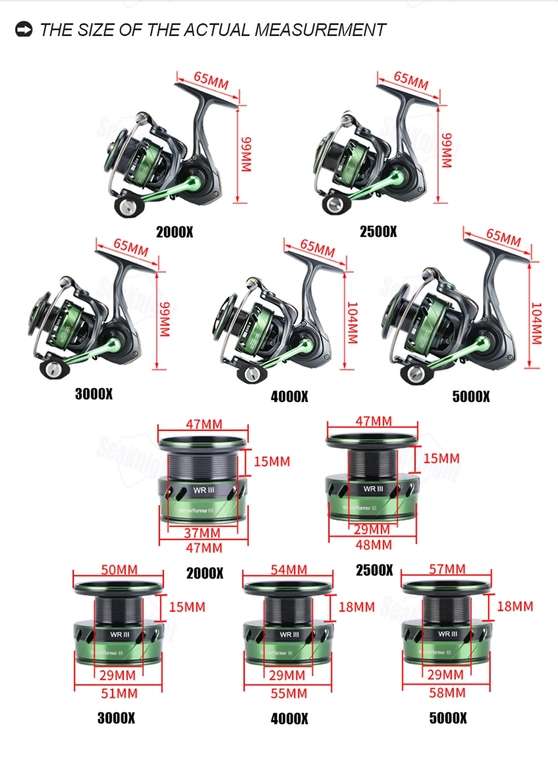 Рыболовная катушка SeaKnight WR3X, 3000, 2 шпули