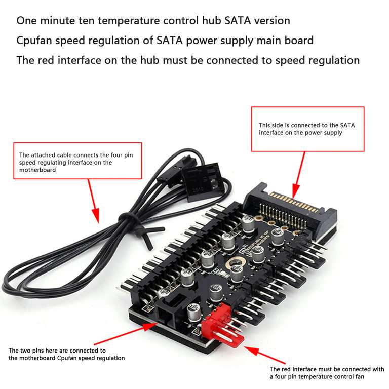 Разветвитель вентиляторов для ПК с доп. питанием sata\molex