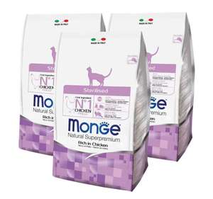 Сухой корм для кошек Monge Sterilized, курица, 3шт по 1.5кг (439руб./шт)