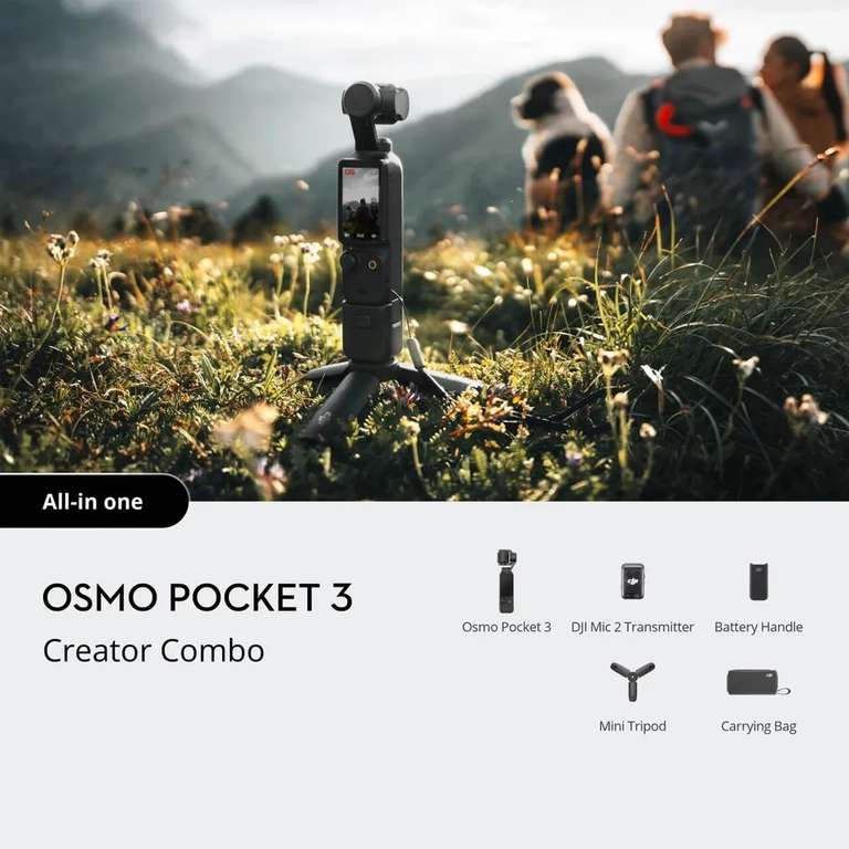 Экшн-камера с комплектом DJI Osmo Pocket 3 Creator Combo (из-за рубежа, с картой OZON)