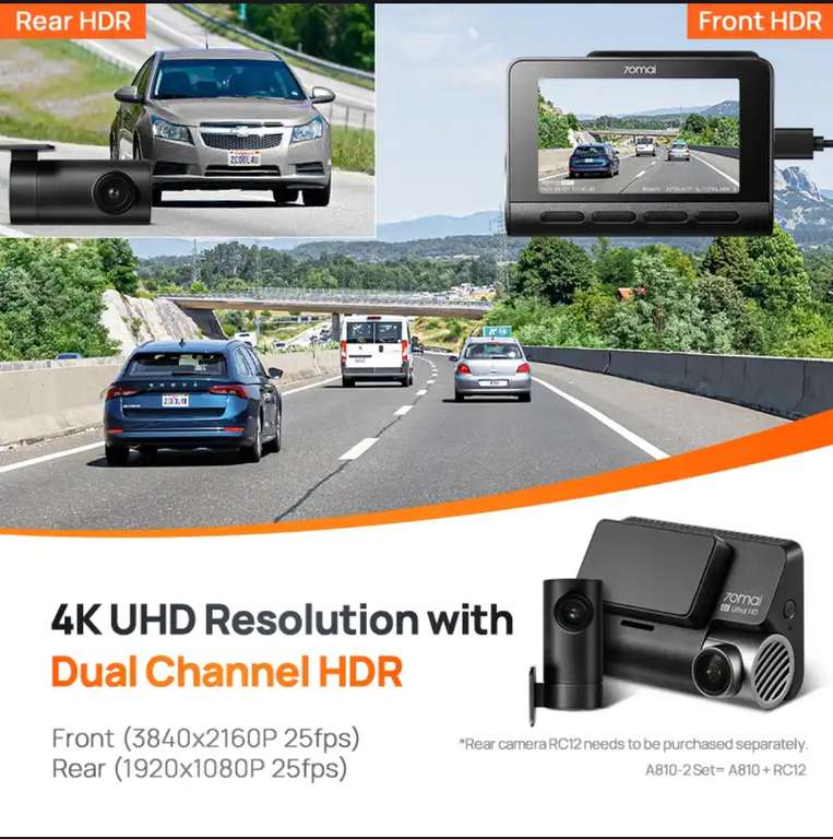 Видеорегистратор 70mai Ultra HD 4K A810