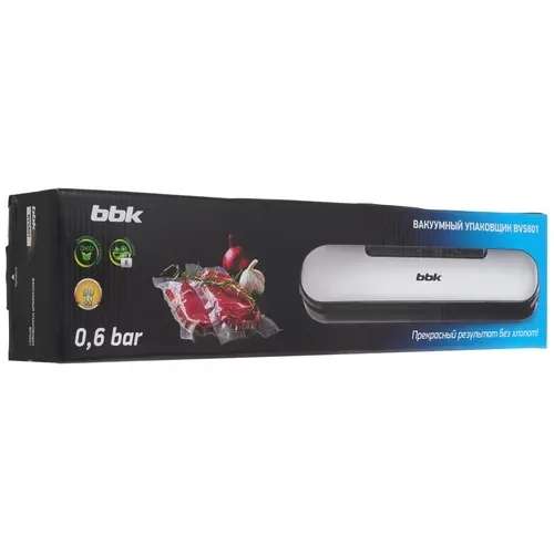 Вакуумный упаковщик BBK BVS601, 90 Вт, 0.6 Бар, 5 пакетов в комплекте (пакеты для упаковщика BBK BVR028 в описании)
