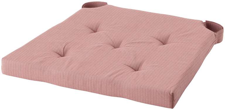 Подушка на стул ИКЕА ЮСТИНА, 35/42 x 40 см, розовый и красный цвета по скидке