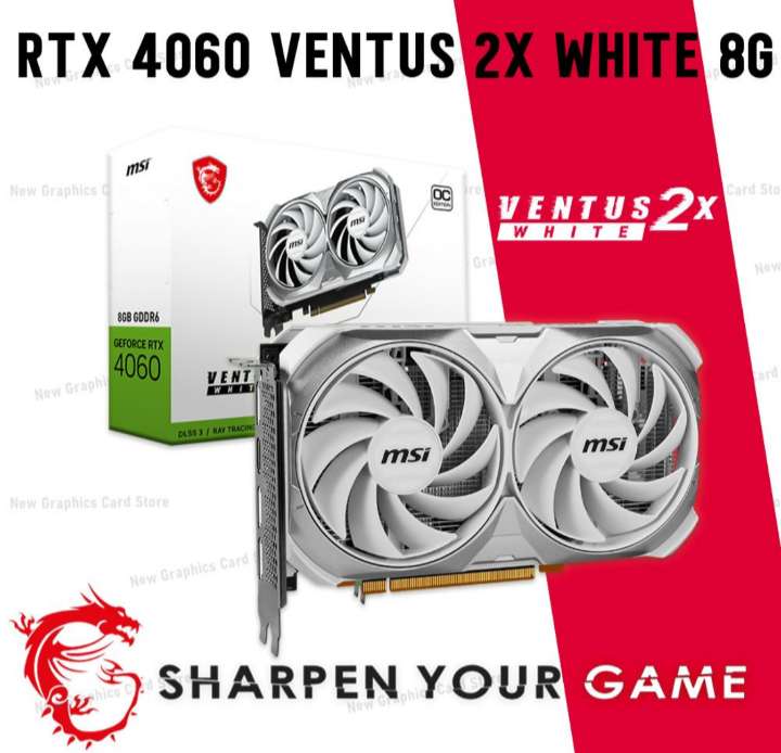 Видеокарта GeForce RTX 4060 RTX 4060 VENTUS 2X WHITE 8G (из-за рубежа)