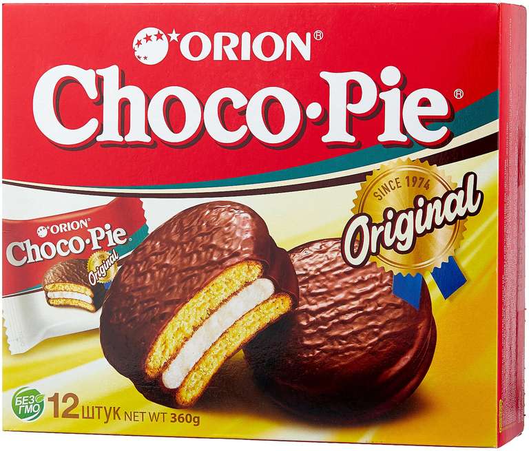 Пирожное Orion Choco Pie Original, 360 г, 2 упаковки, 12 шт. в уп.