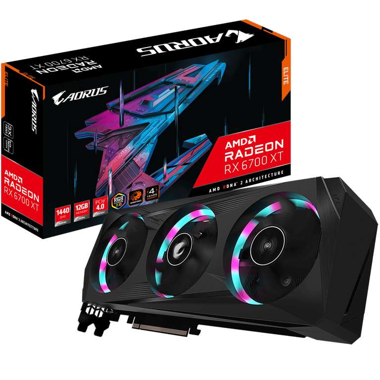 Видеокарта Gigabyte AORUS Radeon RX 6700 XT ELITE 12G (цена по СБП)