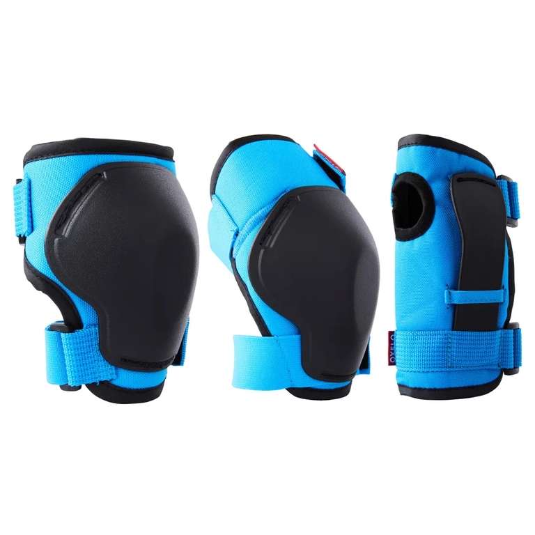 Комплект защиты 3x2 для роликов, скейтборда и самоката для детей синий/розовый/черный 100 OXELO Х DECATHLON